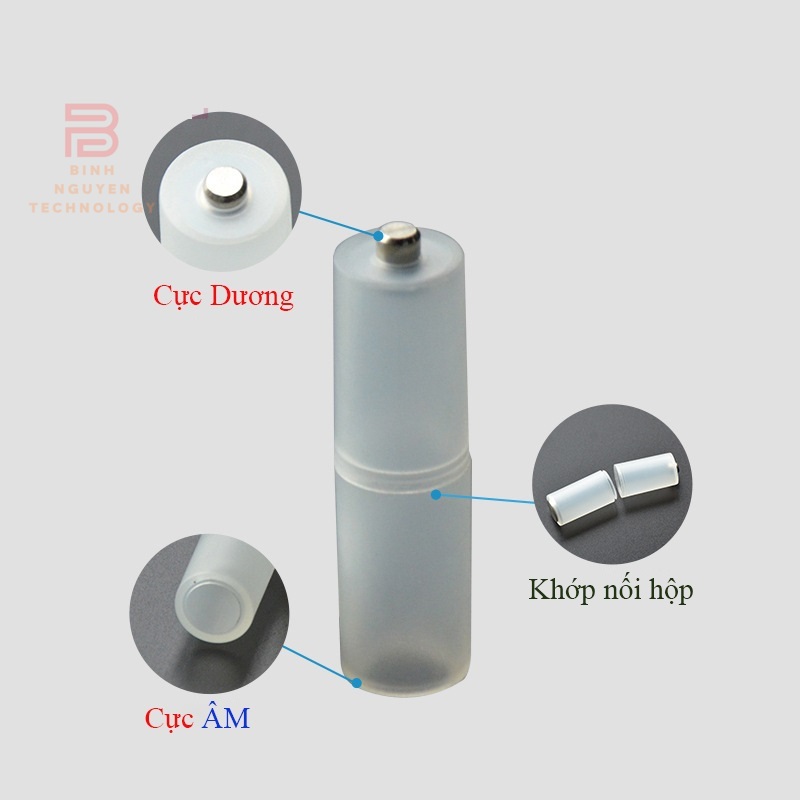 Hộp Chuyển Đổi Pin AAA Sang AA ( Pin Đũa Sang Pin Tiểu )