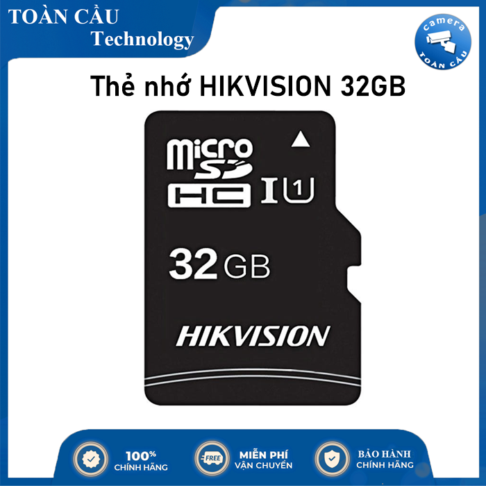 [HCM][100% CHÍNH HÃNG]Thẻ nhớ HIKVISION 32GB 92MB/s chuyên dùng cho Camera HIKVISION EZVIZ KBVISION DAHUA IMOU - Thẻ nhớ Micro SD 32GB HIKVISON - Bảo hành 2 Năm - Camera Toàn Cầu