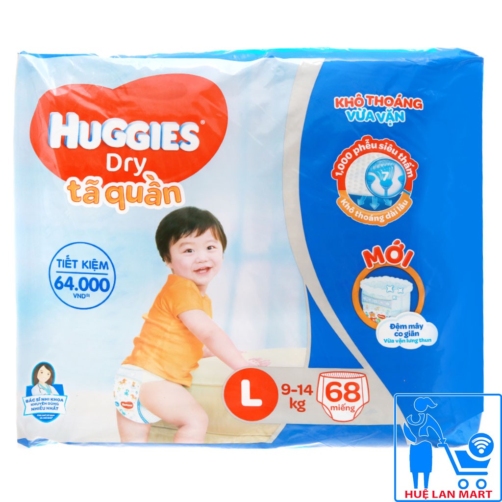 Tã quần hugies L68 miếng (9-14kg)