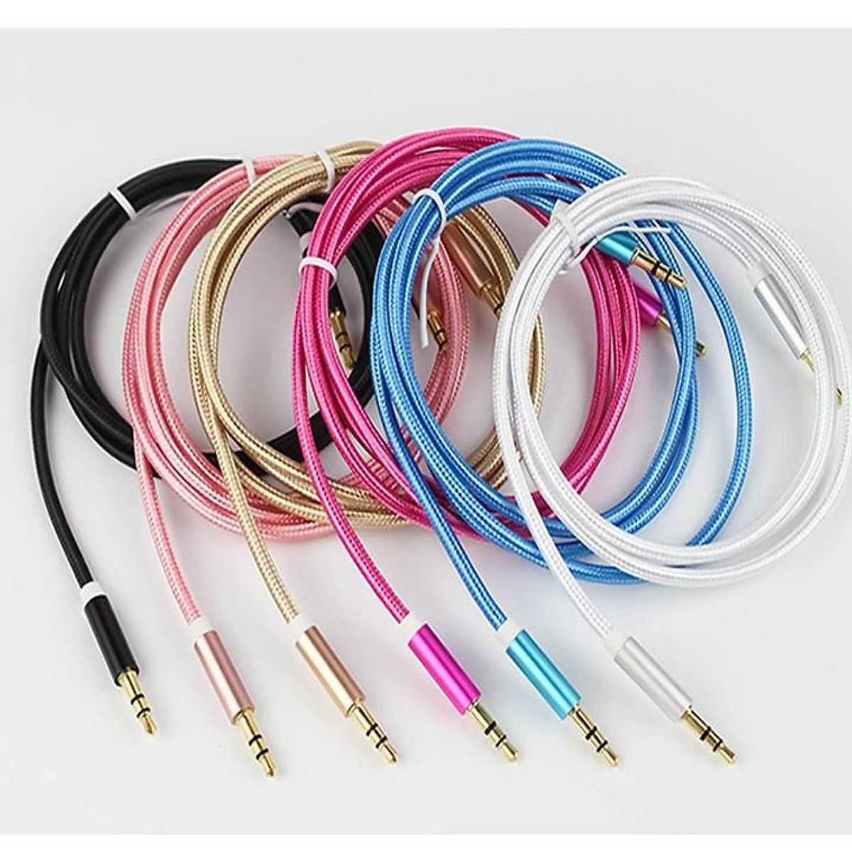 Combo 2 dây cáp âm thanh 3.5mm sang 3.5mm dây dù dài 1M ( Giao màu ngẫu nhiên )