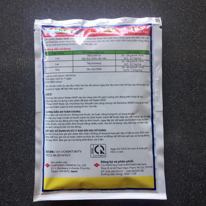 Thuốc trừ sâu đục thân Padan 95SP 100gr
