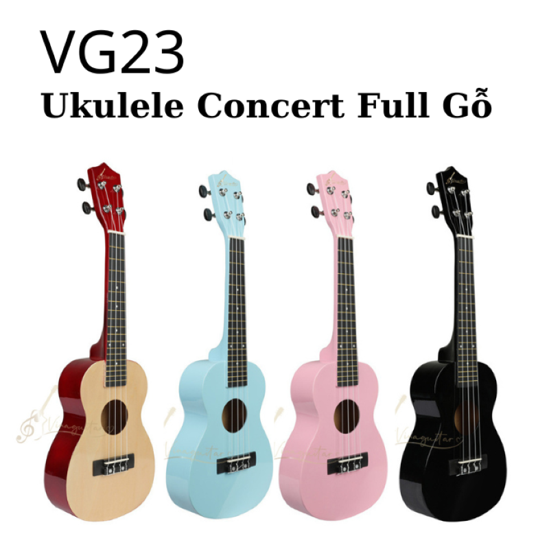 Đàn Ukulele Concert Gỗ Sơn Màu Vinaguitar Chất Lượng Tốt