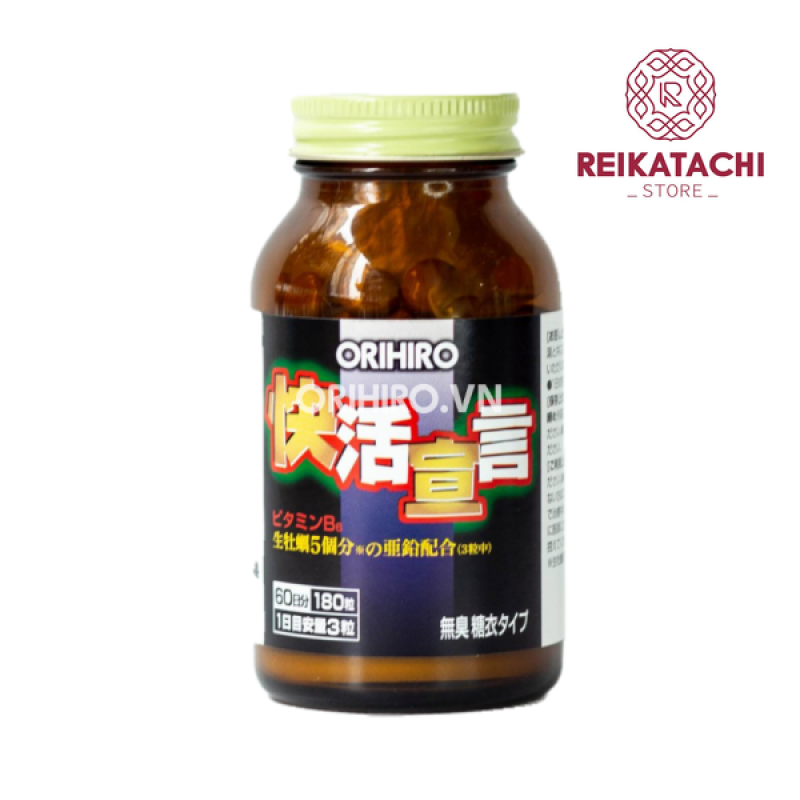 Viên uống tinh chất hàu tươi tỏi nghệ Orihiro Nhật Bản Lọ 180 viên nhập khẩu