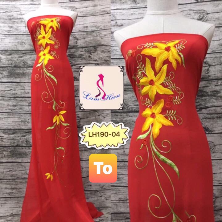 Vải may áo dài thêu LH190