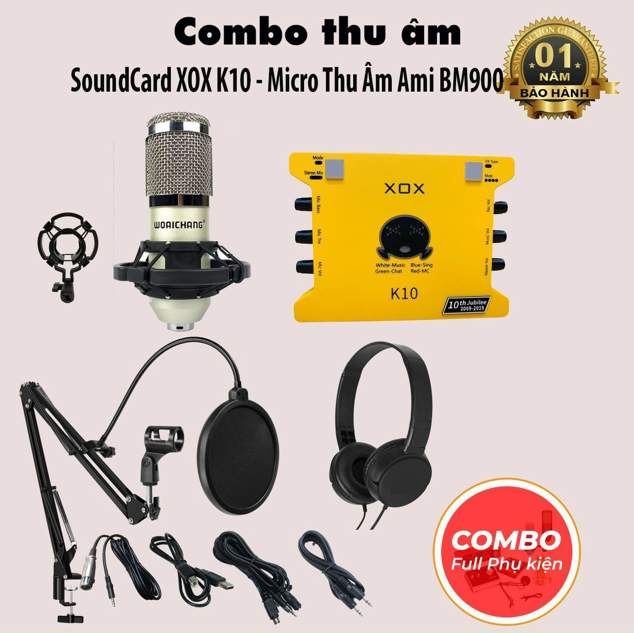 [ PHIÊN BẢN MỚI NHẤT 2023 ] Combo SoundCard XOX K10 ( 10th jubilee ) - Micro Thu Âm Ami BM900 Live Stream Karaoke Oneline Tại Nhà Chuyên Nghiệp , Combo Thu Âm + Full Phụ Kiện Phục Vụ Cho Ca Hát.Tự Biến Mình Thành Ca Sĩ Chuyên Nghiệp , BH 12T