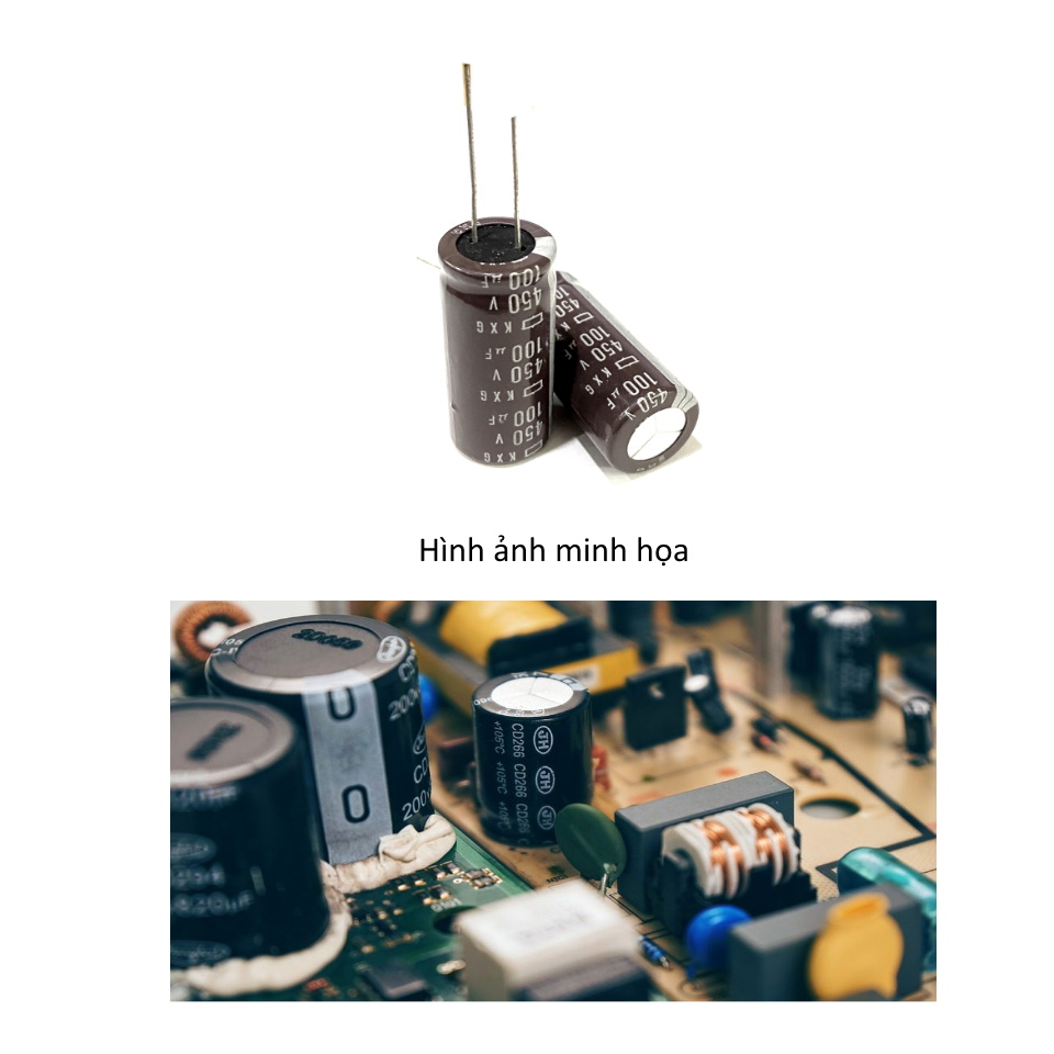 TỤ HÓA 100UF 450V 18X41MM LOẠI TỐT