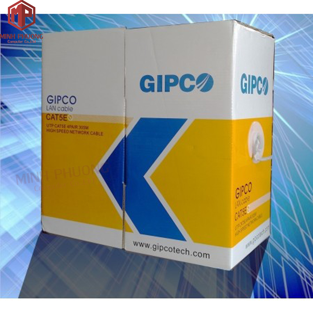 Thùng dây cáp mạng GIPCO - UTP CAT5E - 5669 (305m trắng)