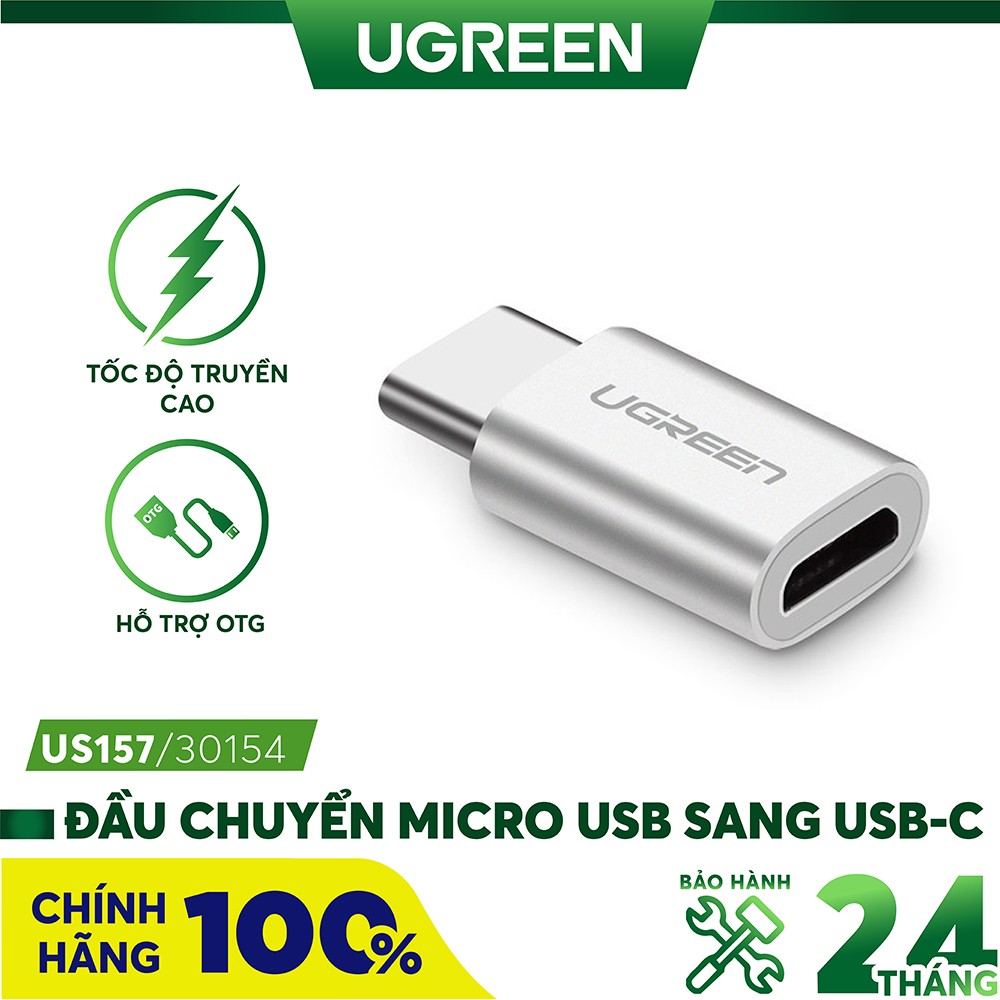 Đầu chuyển đổi usb type c sang micro usb ugreen 30154 cao cấp