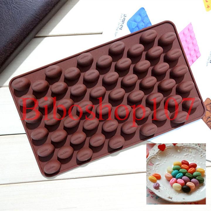 Khuôn silicon làm thạch, rau câu, socola 55 hạt cà phê