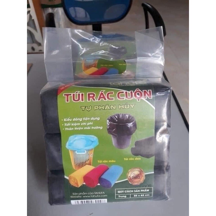 Set 3 cuộn túi đựng rác sinh học tự phân hủy