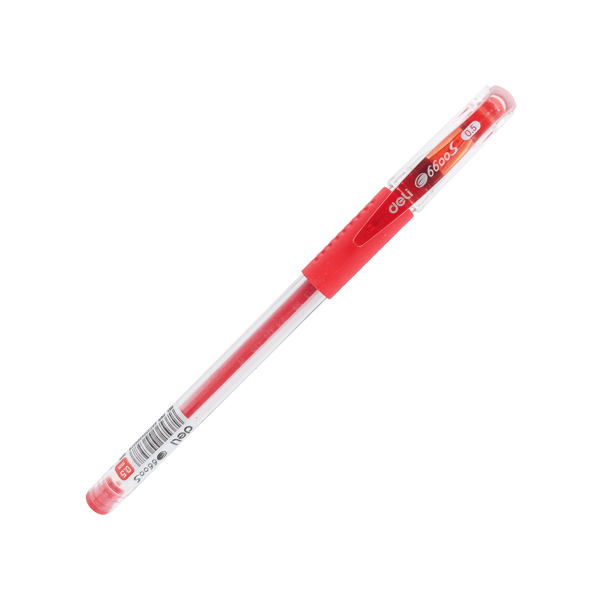 Bút gel 0.5 mm - deli e6600s-do - mực đỏ