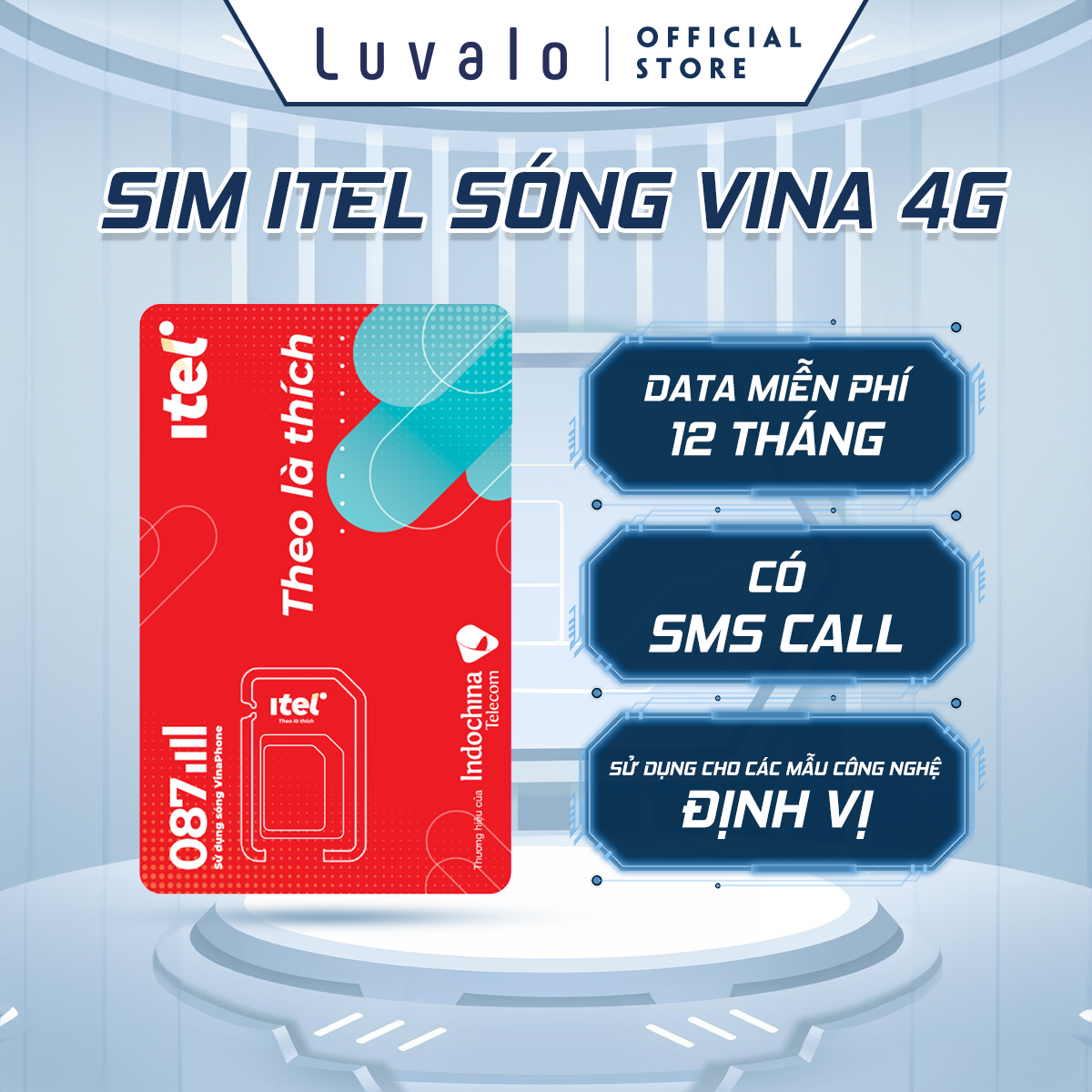 Sim 4G itel sim sử dụng định vị không dây gps xe máy ô tô Free 12 Tháng Luvalo