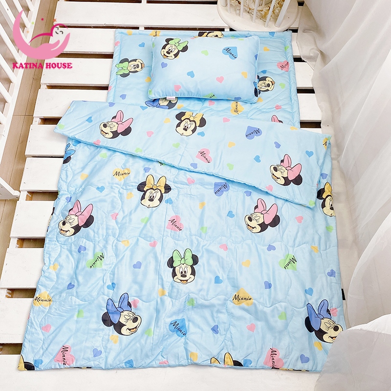 Free gift bag baby blanket pillow set premium Tencel soft breathable high quality memory foam mattress waterproof pad cute pattern