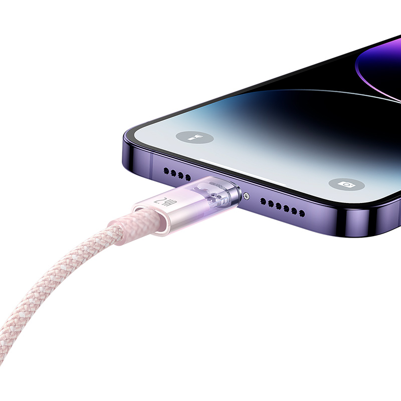 Cáp Sạc Baseus Explorer 2.4A USB to Ln | Chống Nóng An Toàn, Thiết Kế Trong Suốt
