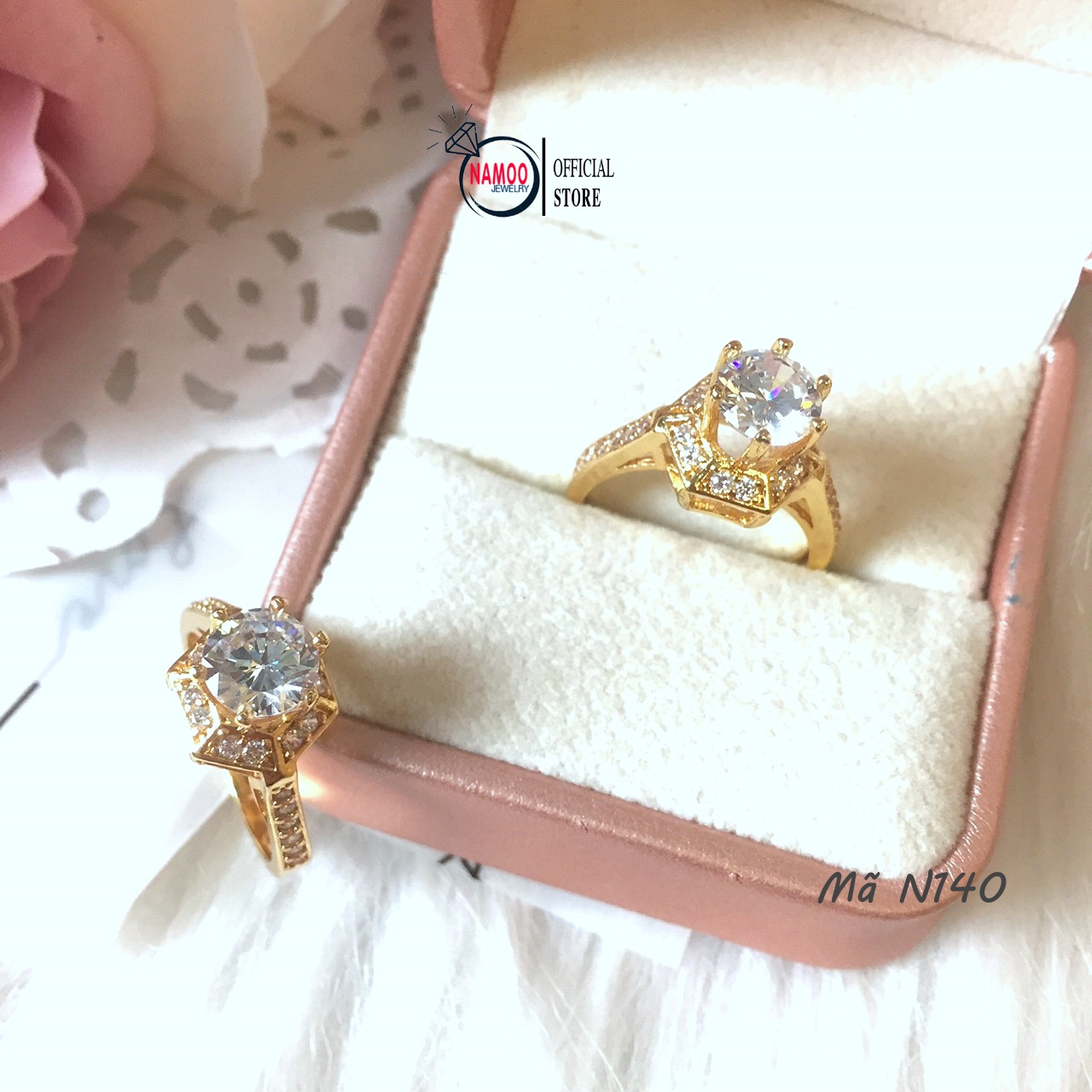 Nhẫn Nữ ĐÍnh Đá N140 Thiết Kế Sang Chảnh, Độc Đáo