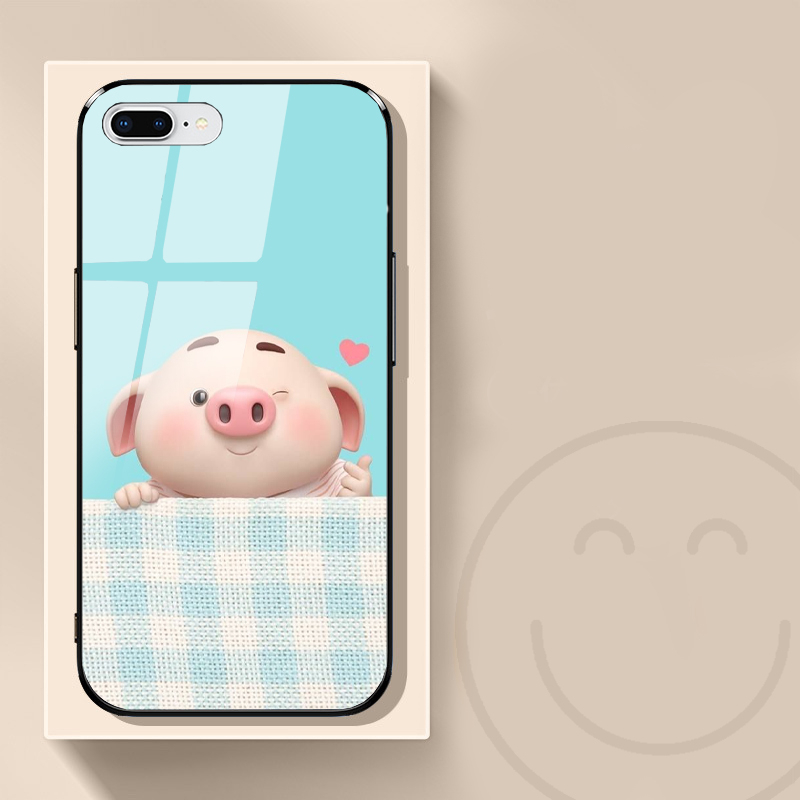 Ốp lưng IPHONE 7/8/7 PLUS/8 PLUS mặt kính in hình gấu dễ thương