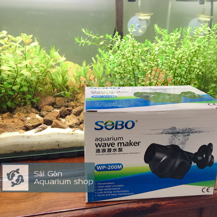 Máy Thổi Luồng, Tạo Sóng Sobo WP-200M 12W Cho Hồ Cá Cảnh, Tạo Dòng Chảy, Đẩy Phân,1 Công Đôi Việc