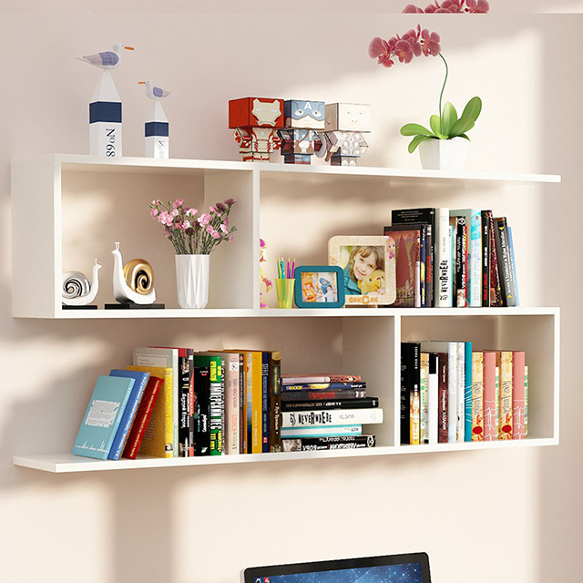 Kệ sách gỗ treo tường 2 ngăn dài 80cm (như hình)