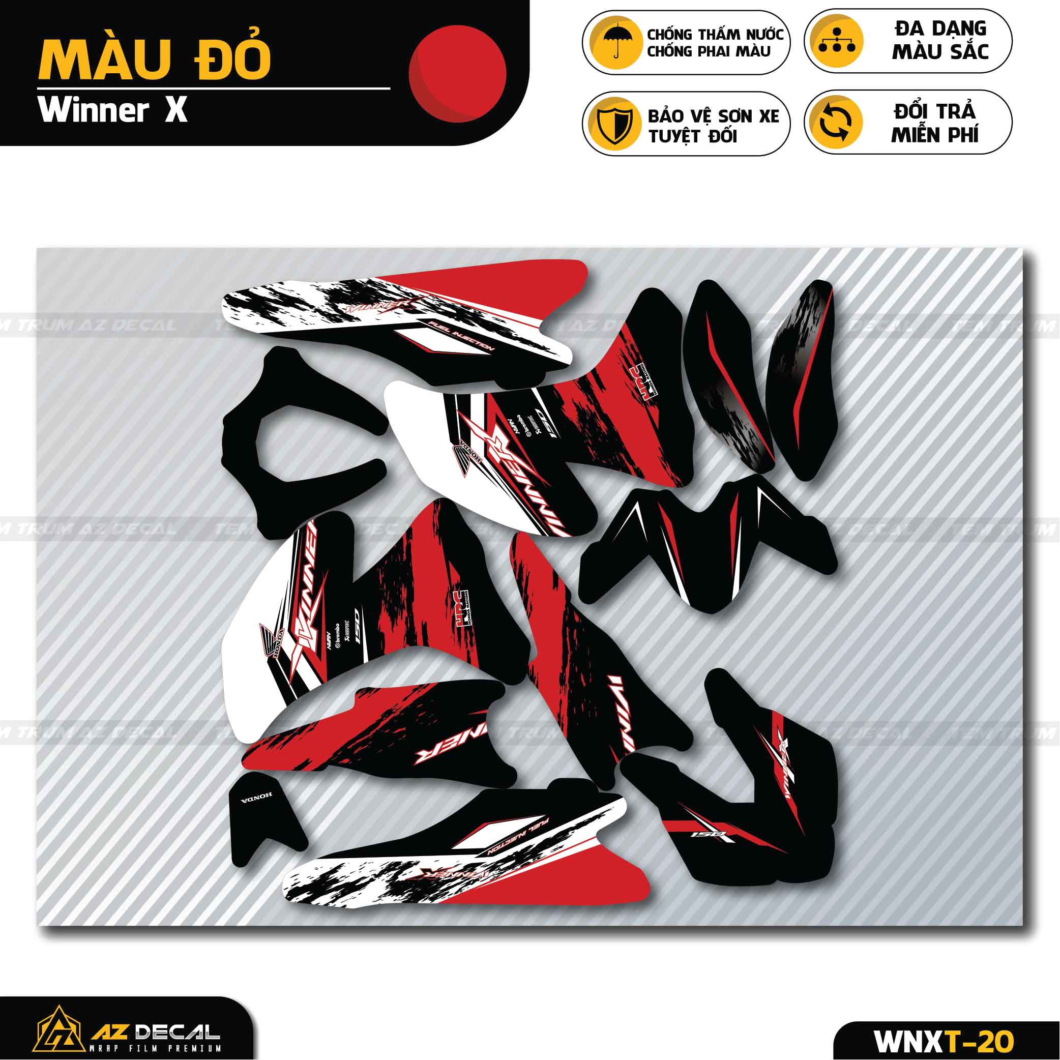 Tem Trùm Winner X Phong Cách Brush | WNXT-20 | Decal Dán Xe Winner V2 Cao Cấp, Chống Nước, Bảo Vệ Sơn - Azdecal