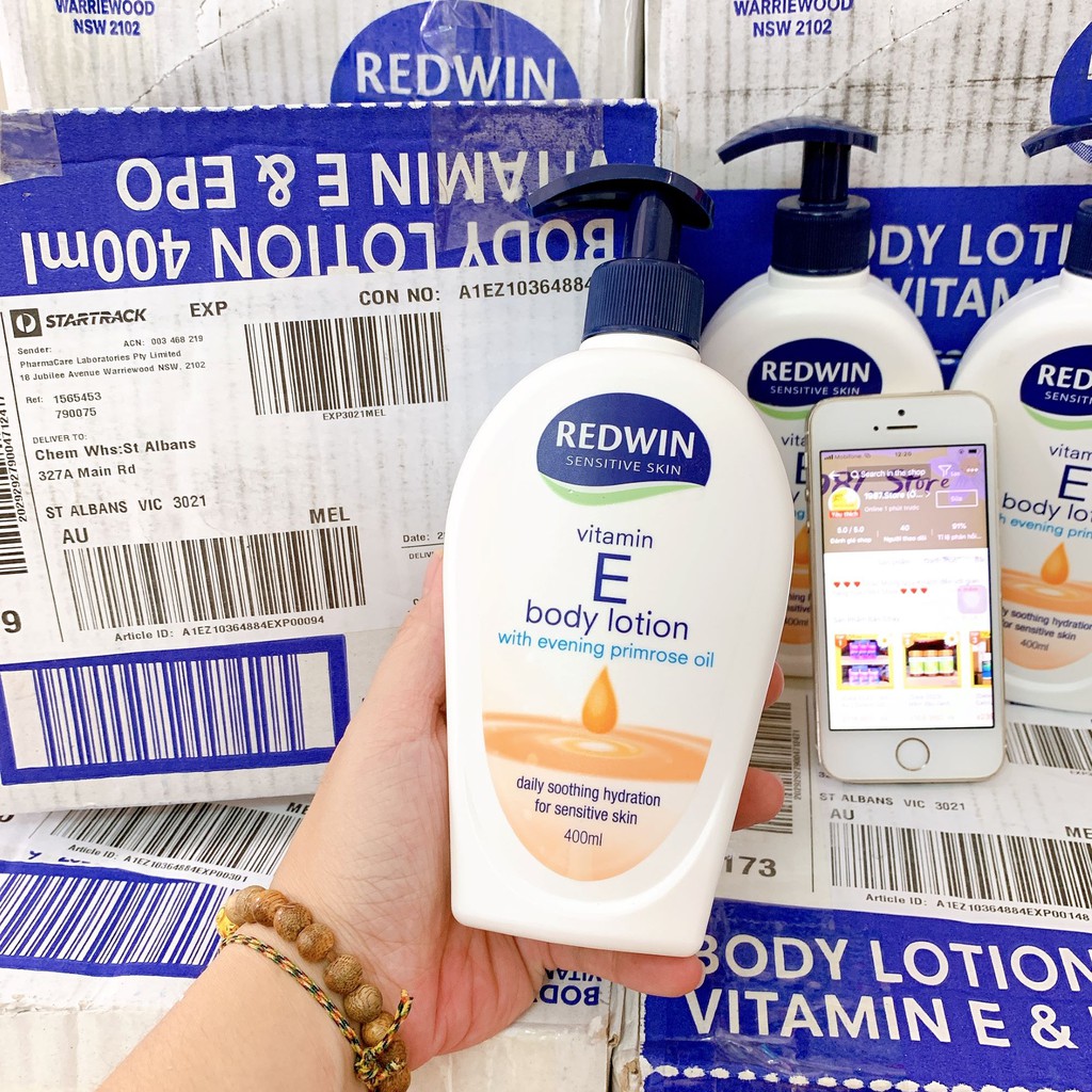 Sữa Dưỡng Da Redwin Vitamin E Cream Chai Vòi 400ml Úc