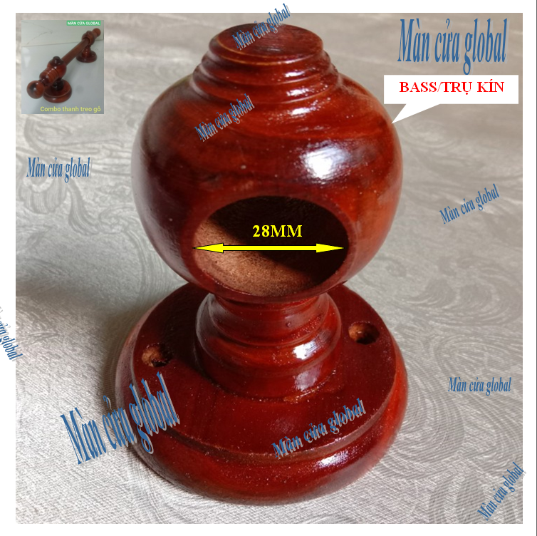 Thanh treo rèm màn cửa gỗ 1.3M
