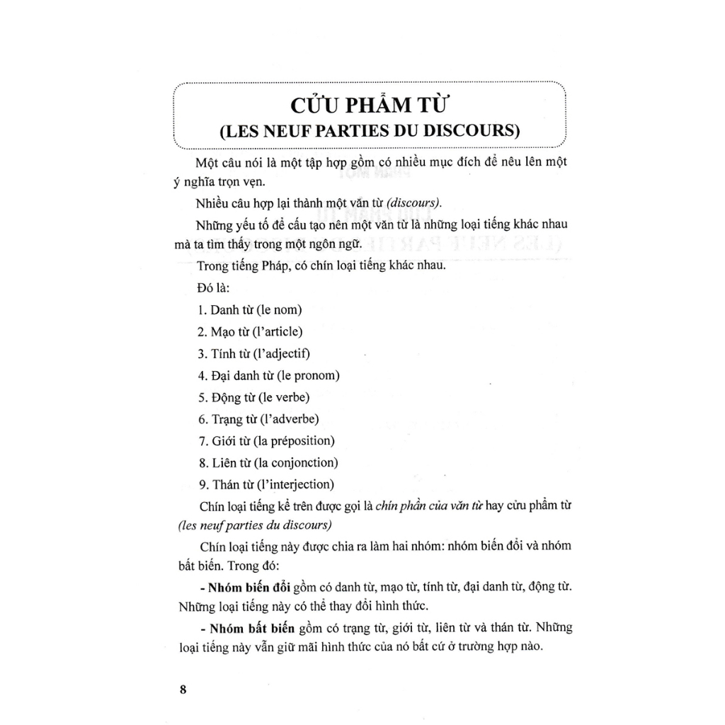Sách – Văn Phạm Pháp Văn - Grammaire Francaise (Có Phần Bài Tập Và Bài Sửa)