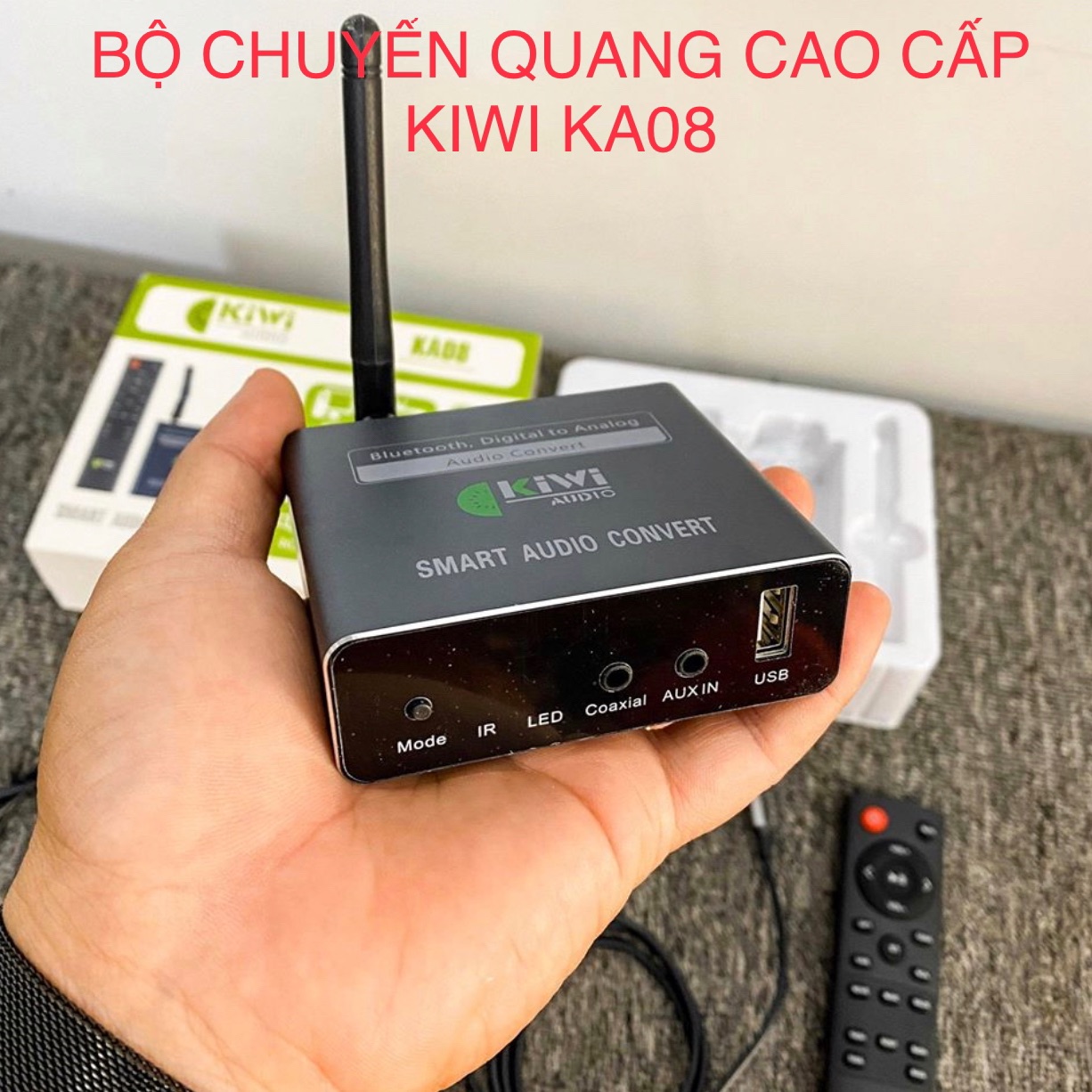 Bộ chuyển đổi âm thanh quang học sang bông sen Kiwi KA08 - Loại cao cấp - Có Bluetooth, USB - dễ dàng kết nối