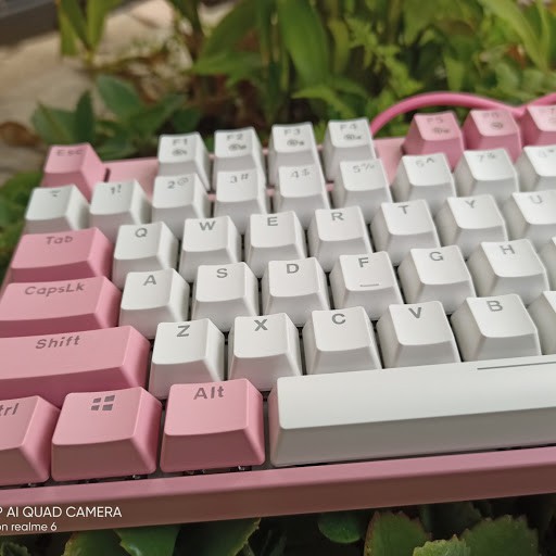 Bàn phím cơ DareU EK87 Pink White Red switch
