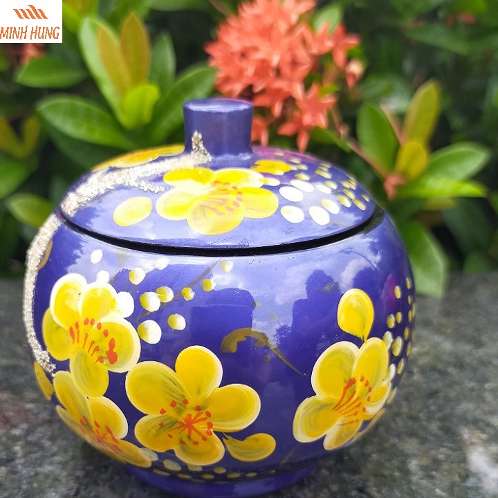 Hộp gỗ sơn mài mini hoa mai