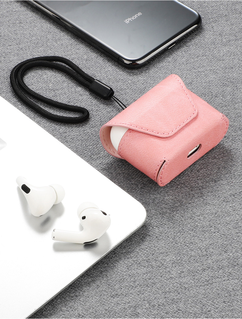 Case bao da airpods 3/ airpods pro có hít nam châm có dây treo nhiều màu