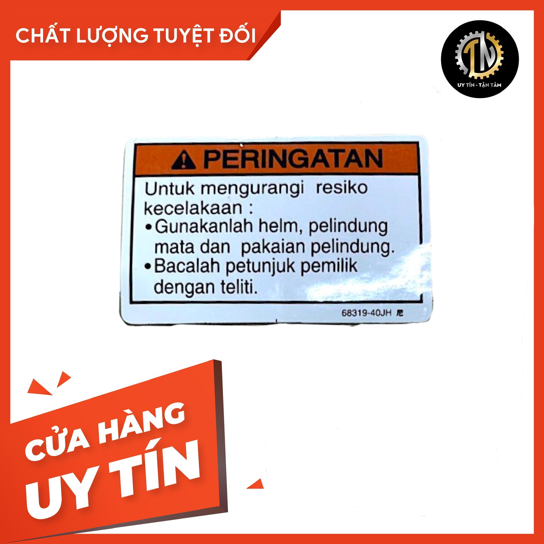 Tem thông số nắp cốp Satria, Raider Fi chính hãng Suzuki