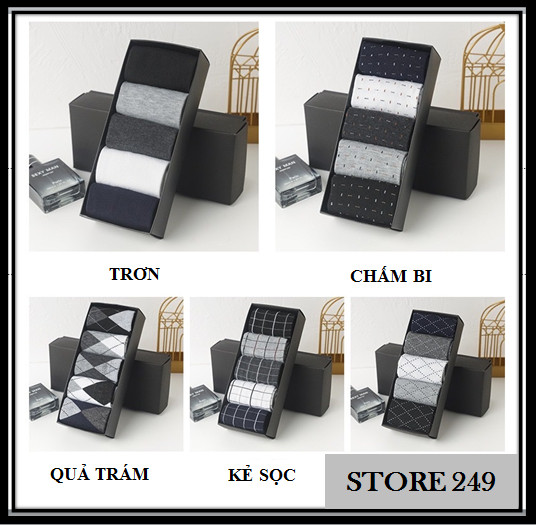 [Tất nam công sở] Hộp 5 đôi tất(vớ) nam cao cổ