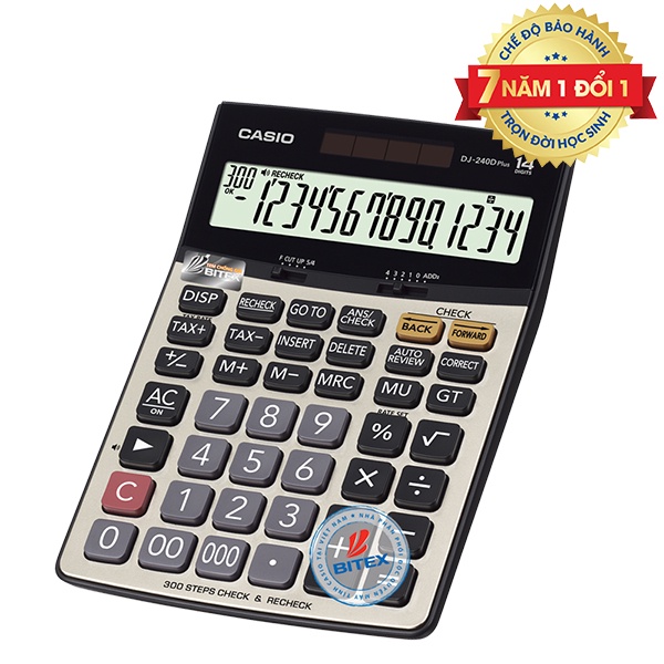 Máy tính casio dj-240d plus 14 số để bàn cỡ to dành cho kt chuyên nghiệp
