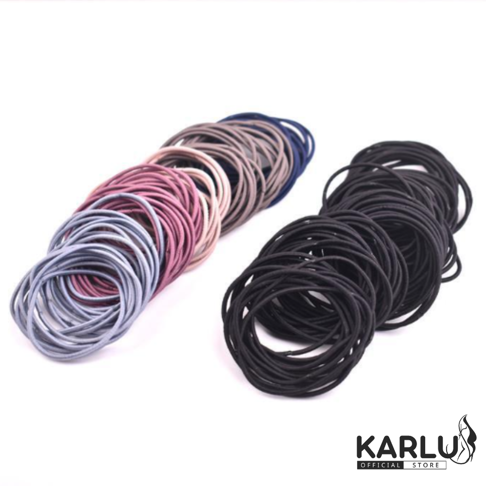 Dây cột tóc trơn nhiều màu, dây buộc tóc dành cho nữ KARLUS