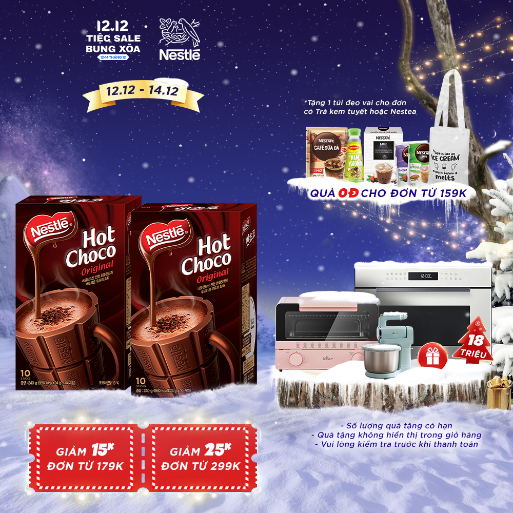 Combo 2 hộp bột cacao Nestlé® Hot Choco (2 x 10 gói x 24g)