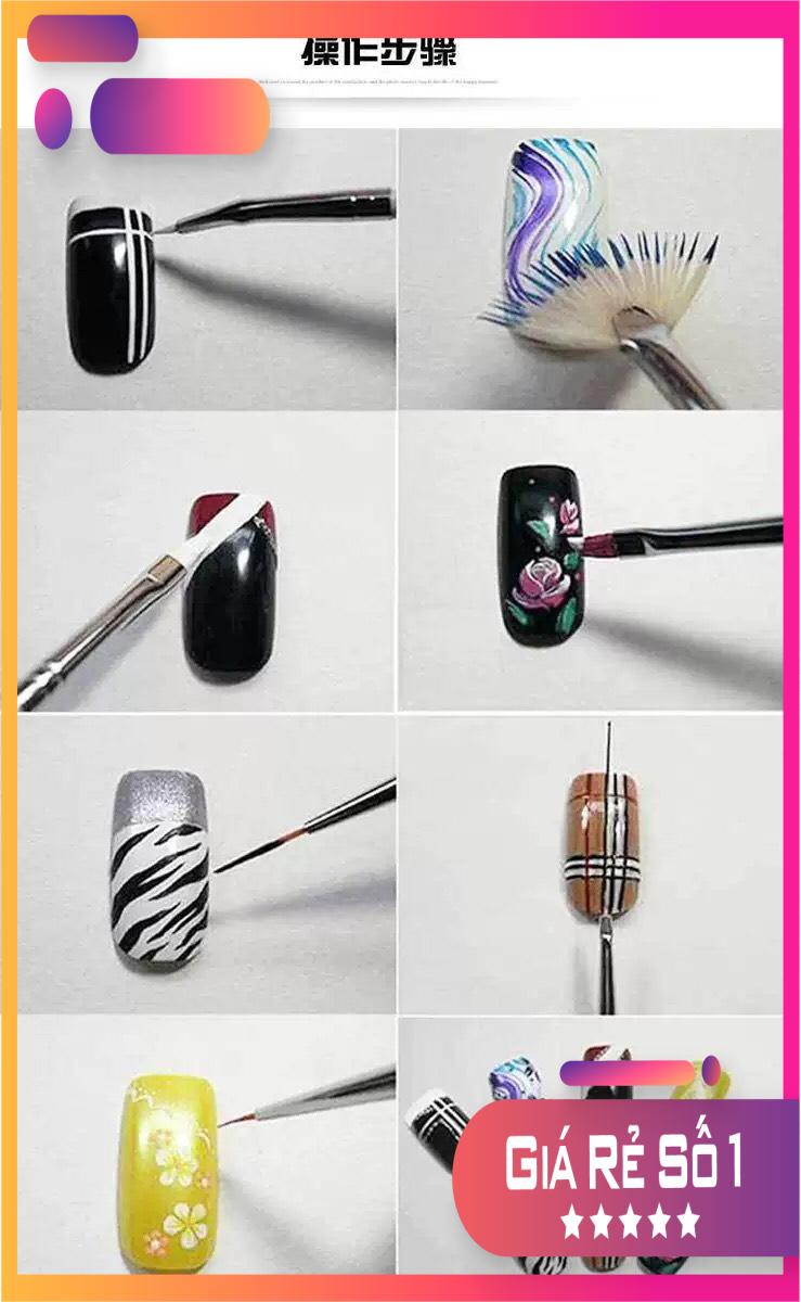 Cọ vẽ móng sét 15 cây, cọ vẽ nail - Đủ loại