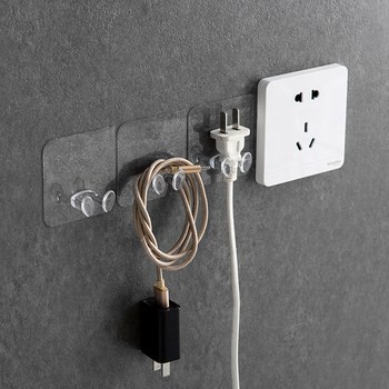 Móc dán tường treo phích cắm điện, kẹp giữ dây điện / kê đỡ sạc điện thoại