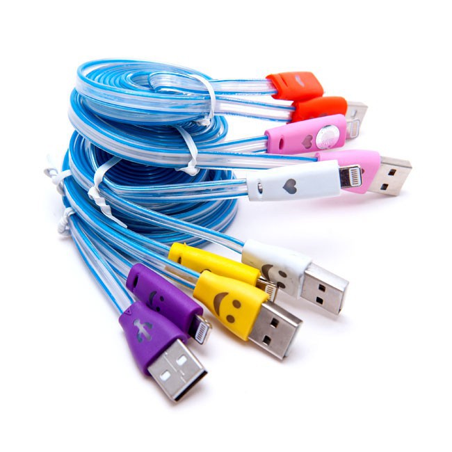 Cáp sạc điện thoại micro USB (sạc cho samsung, oppo...) có đèn phát sáng
