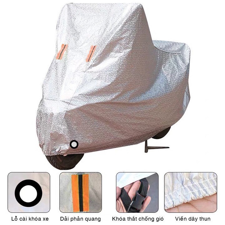 Bạt phủ xe máy bạt phủ xe - bạt trùm xe máy - vải dù pha nilon, chống nắng, chống mưa, bụi bẩn