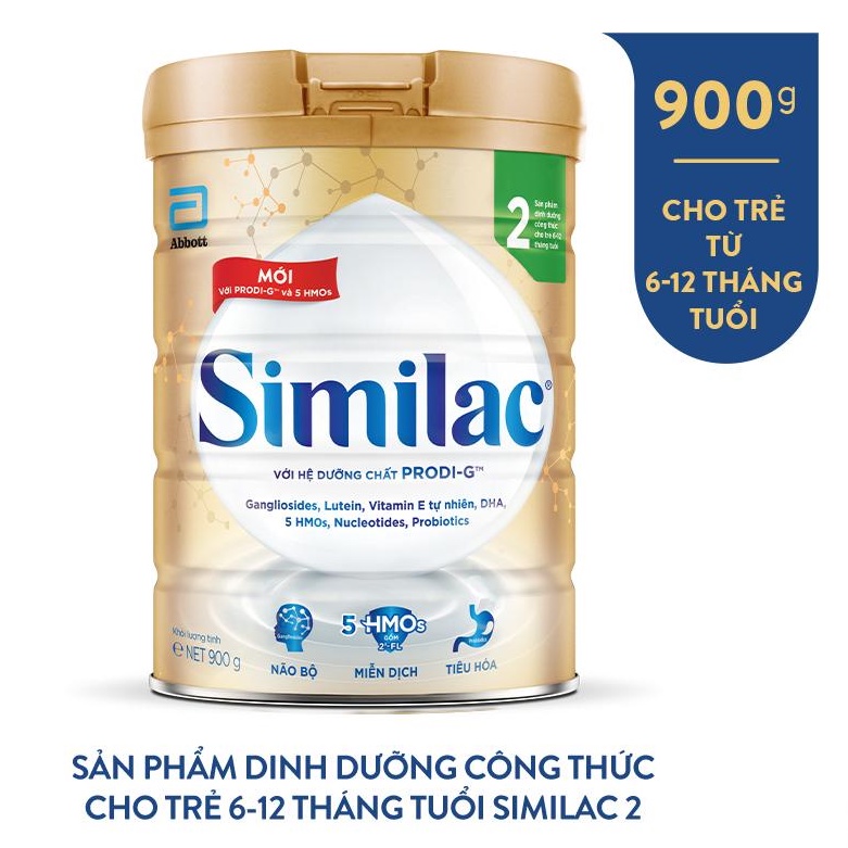 Sữa bột Similac HMO 2 Lon 900g  (bé 6-12 tháng tuổi) - HSD 02/2025