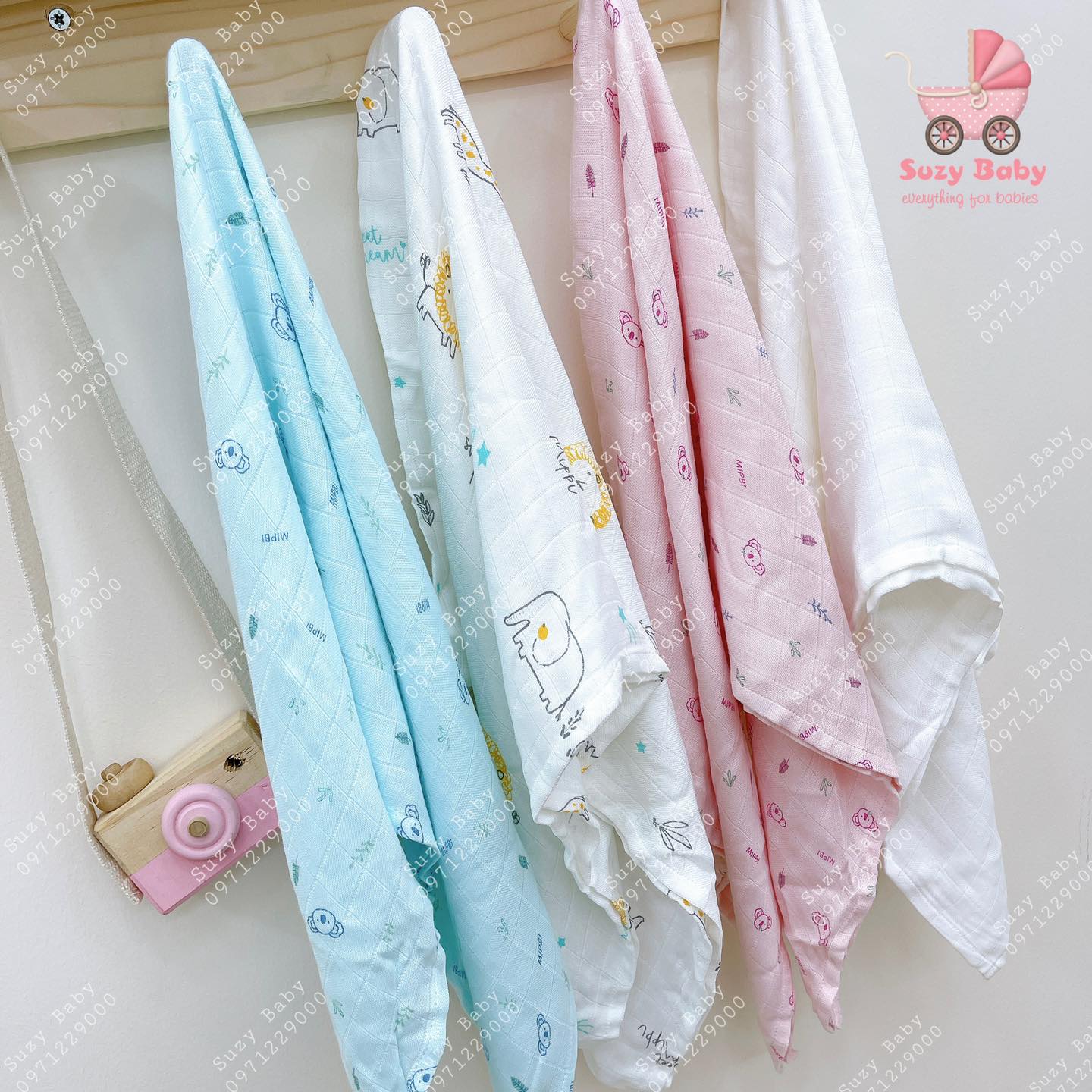 SET 6 KHĂN SỮA SỢI TRE MOCHEE