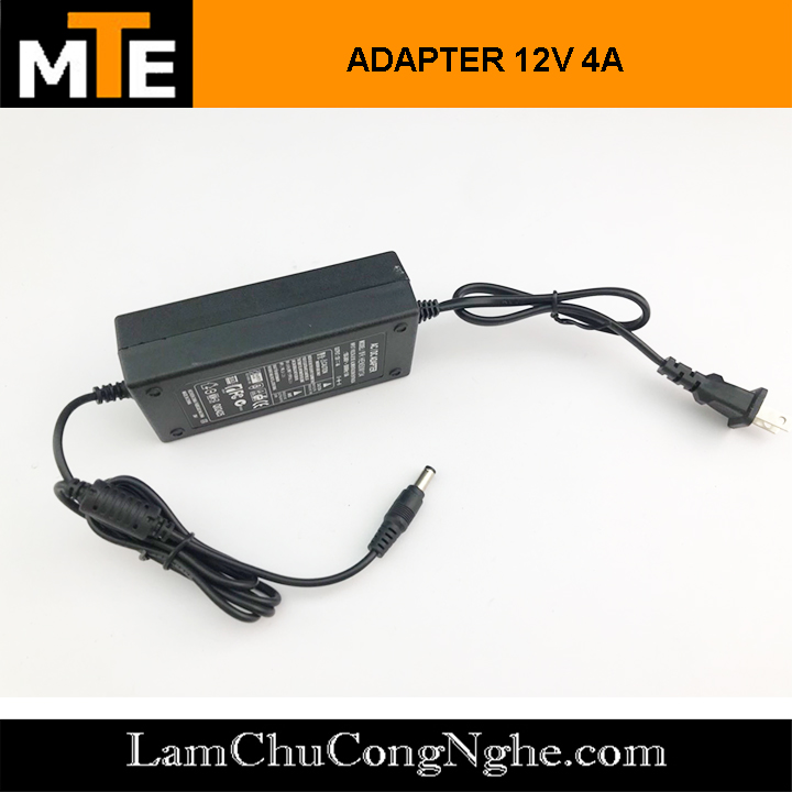 Nguồn adapter 12V 4A jack DC 5.5 x 2.1 mm
