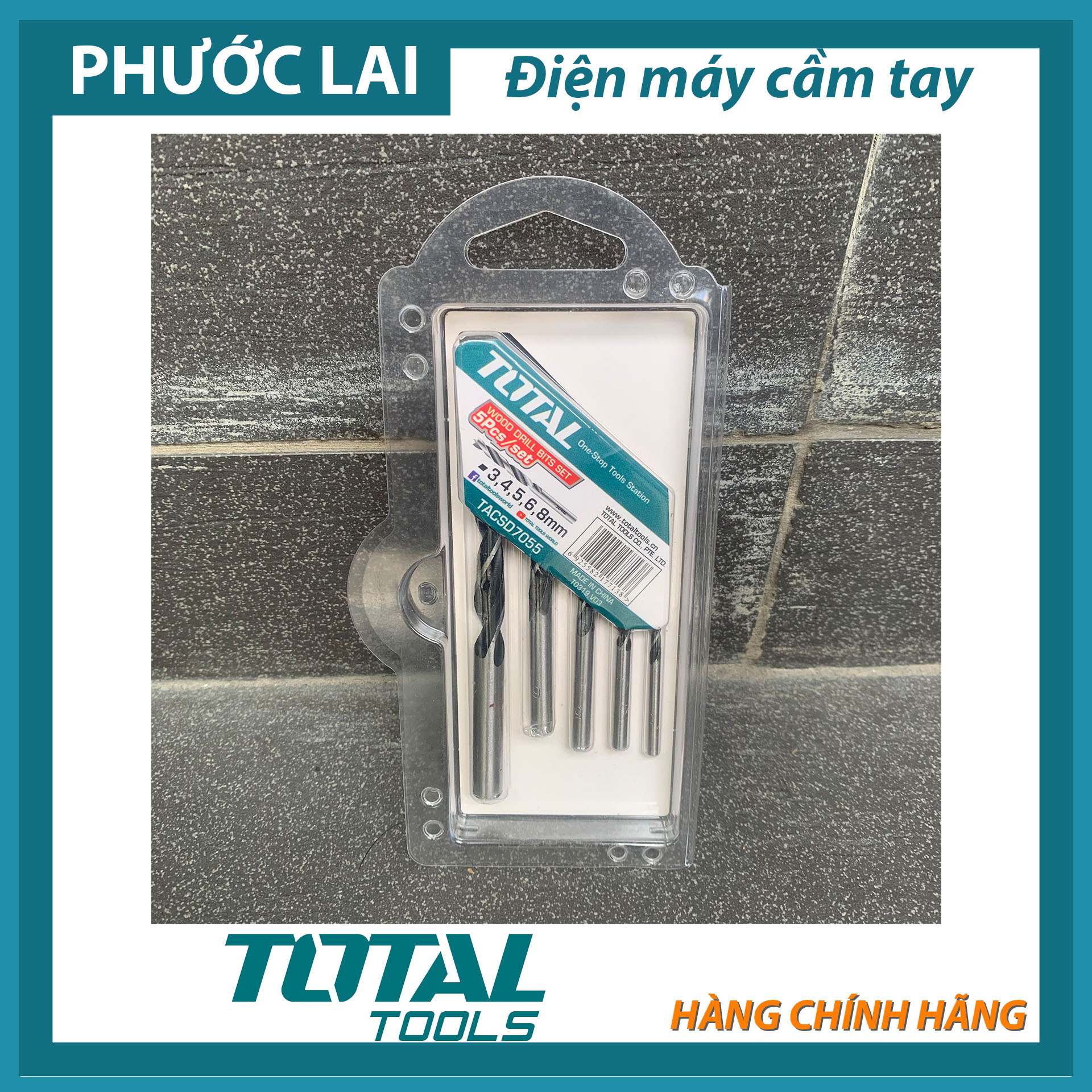 Bộ 5 mũi khoan gỗ 3-8mm Total TACSD7055