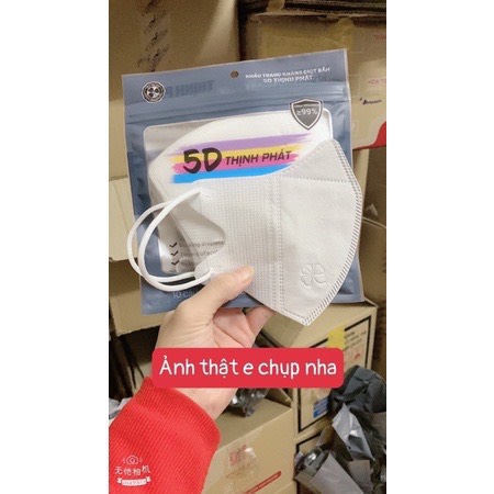 Thùng 100 chiếc ( 10 túi ) khẩu trang 5d Thịnh Phát 3 lớp kháng khuẩn