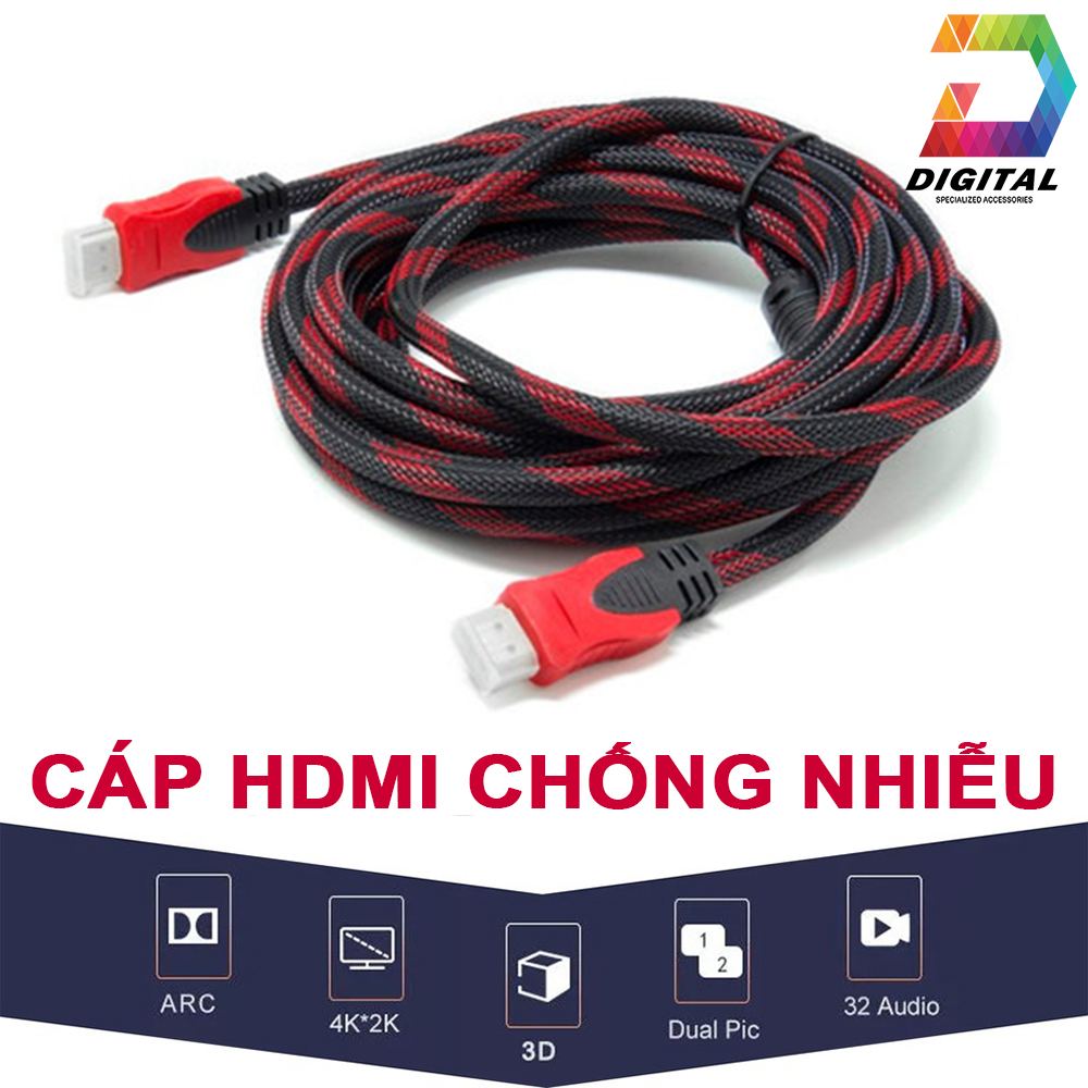 Cáp HDMI 2 Đầu Chống Nhiễu Bọc Dây Dù