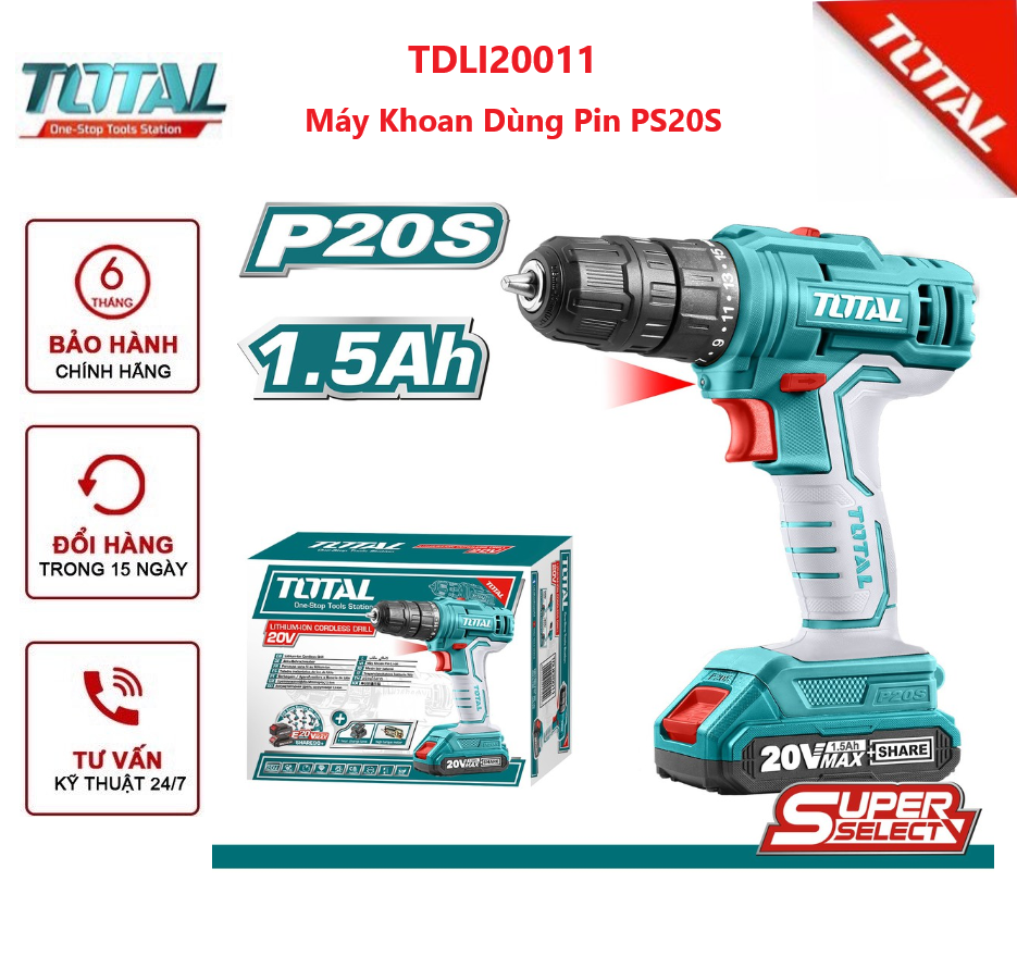 Máy khoan dùng pin P20s Total TDLI20011