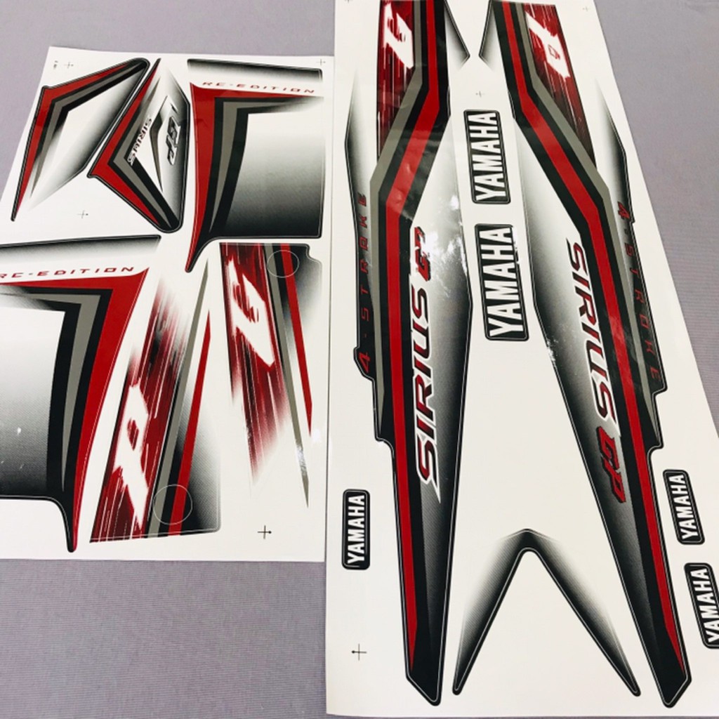 Nguyên bộ tem rời thái dán xe máy Yamaha Sirius GP màu trắng đỏ zin
