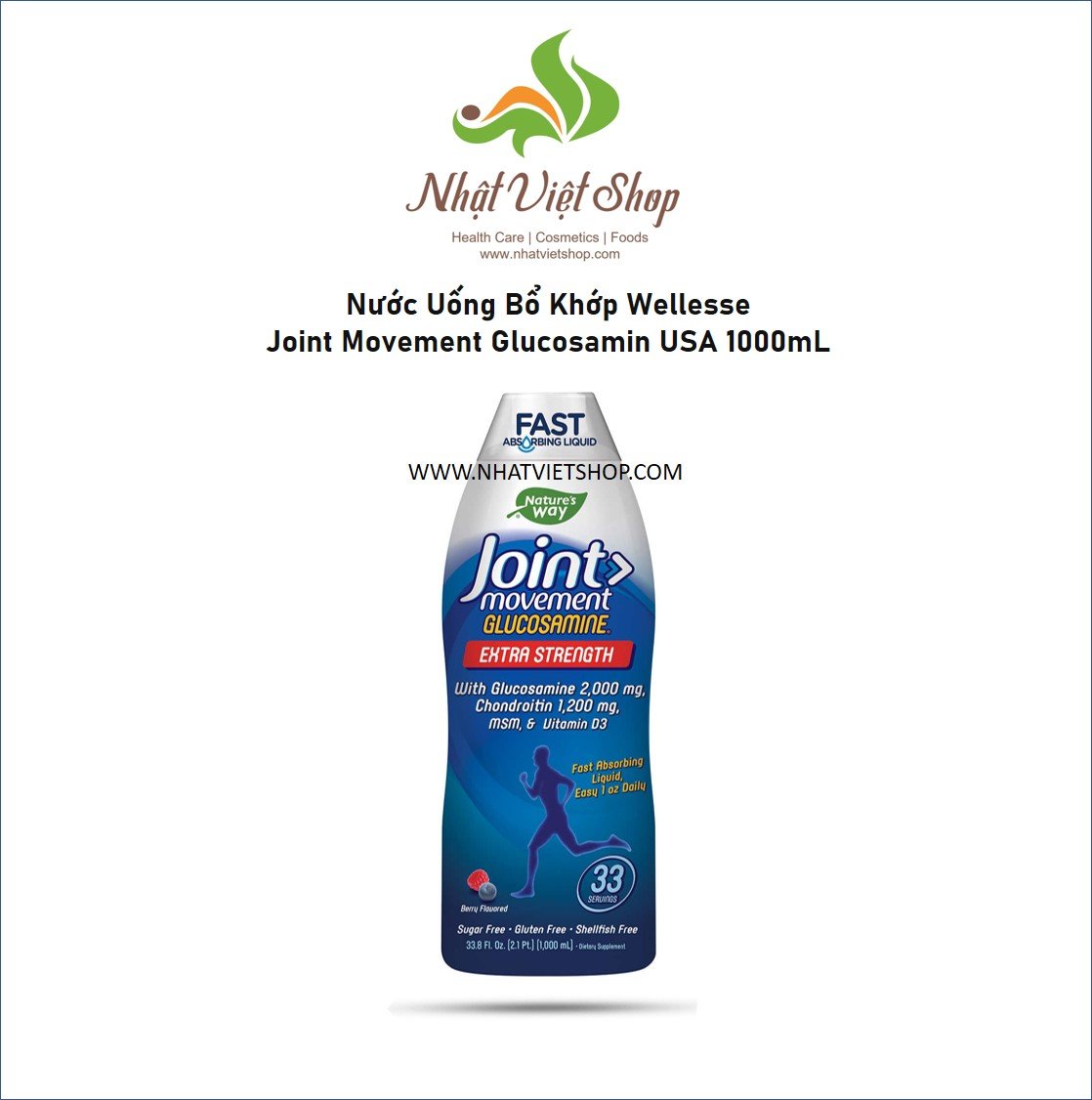 Tpcn nước uống bổ khớp wellesse joint movement glucosamin 1000ml usa