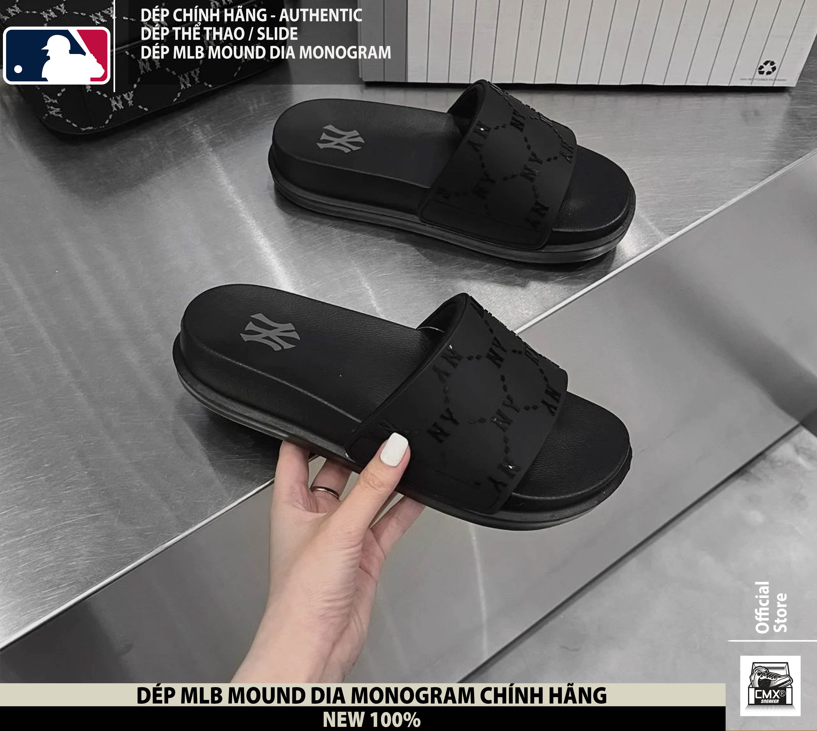 😘 [ HÀNG CHÍNH HÃNG CÓ SẴN CẬP NHẬT THƯỜNG XUYÊN ] Dép MLB CHUNKY MOUND DIA MONOGRAM - REAL AUTHENTIC 100%
