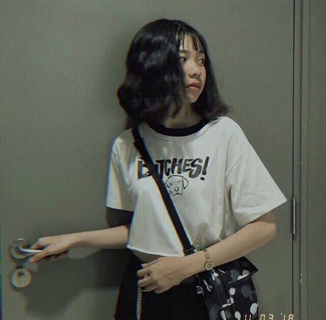 [HCM]Áo croptop nữ in hình BITCHES cực hot